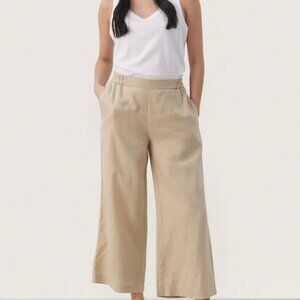 Part Two Linen Wide-Leg Cropped Pants – Size M/L